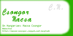 csongor macsa business card